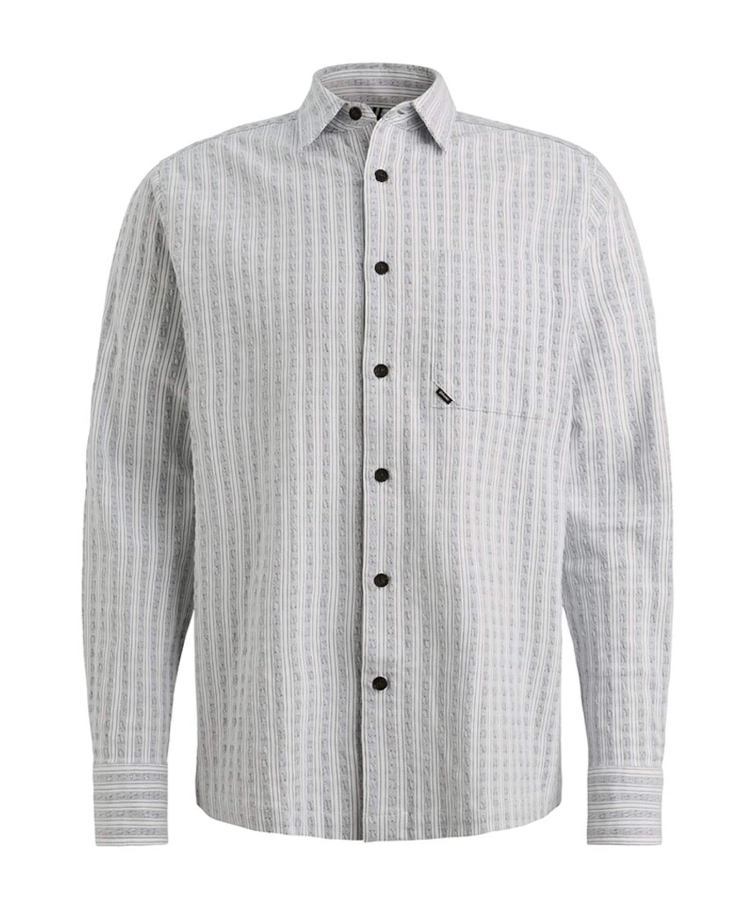 Heren overhemd lange mouw blauw