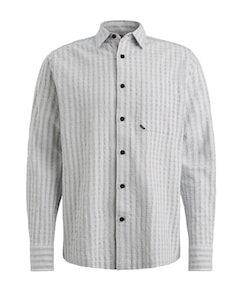 Heren overhemd lange mouw blauw