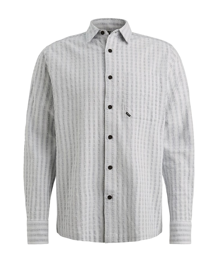 Heren overhemd lange mouw blauw