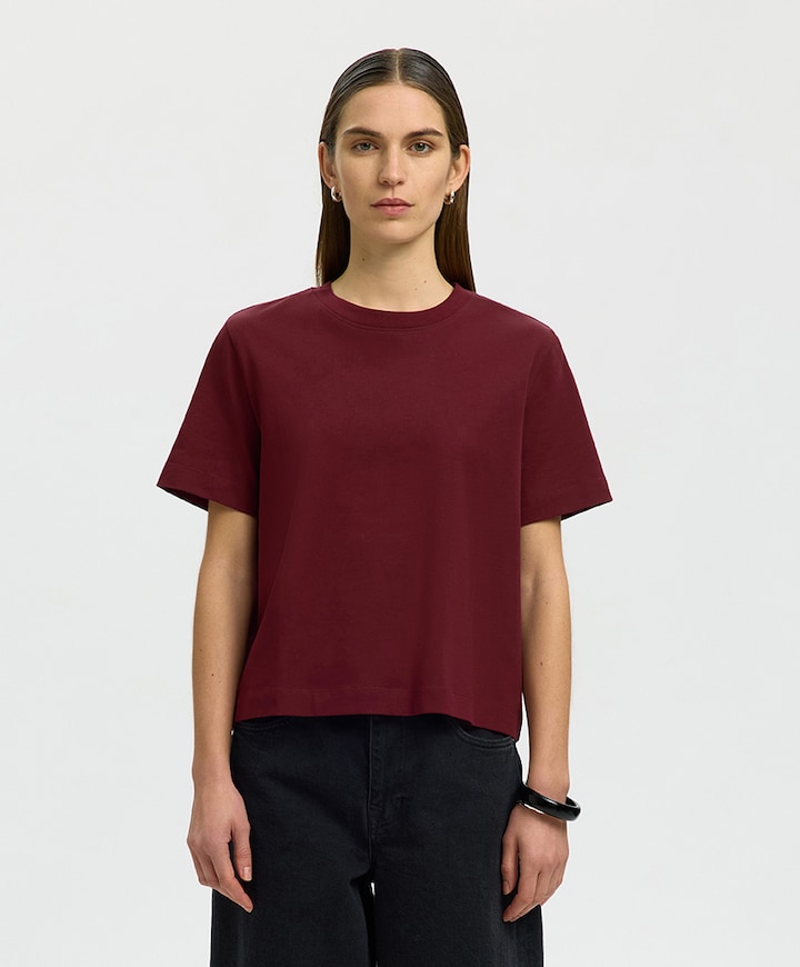 Dames T-shirt bordeaux