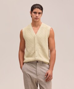 Heren gilet ecru