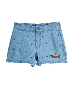 Denim dots aop short meisjes korte broek blauw
