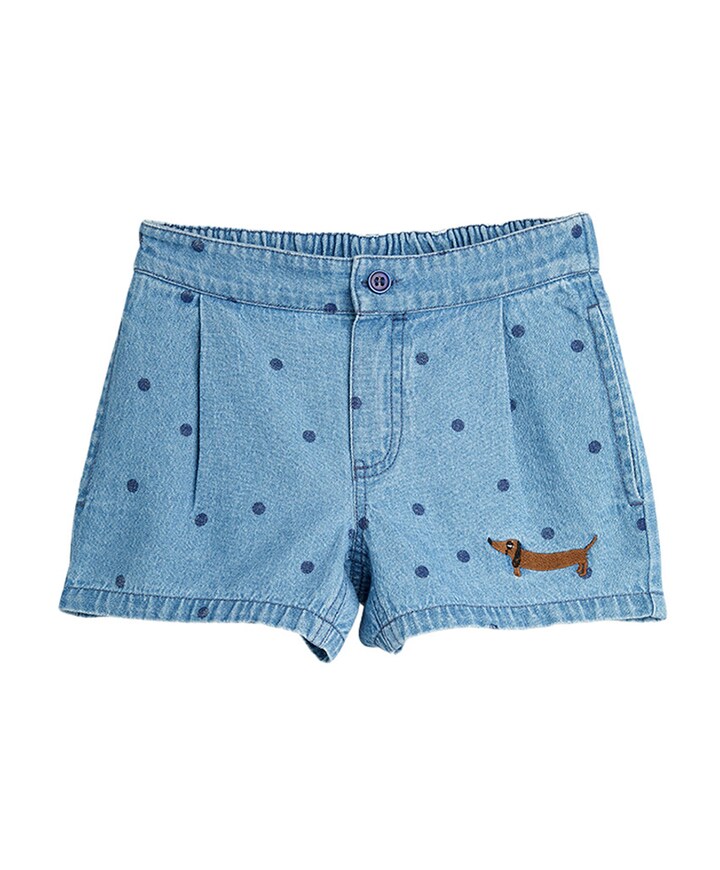 Denim dots aop short meisjes korte broek blauw