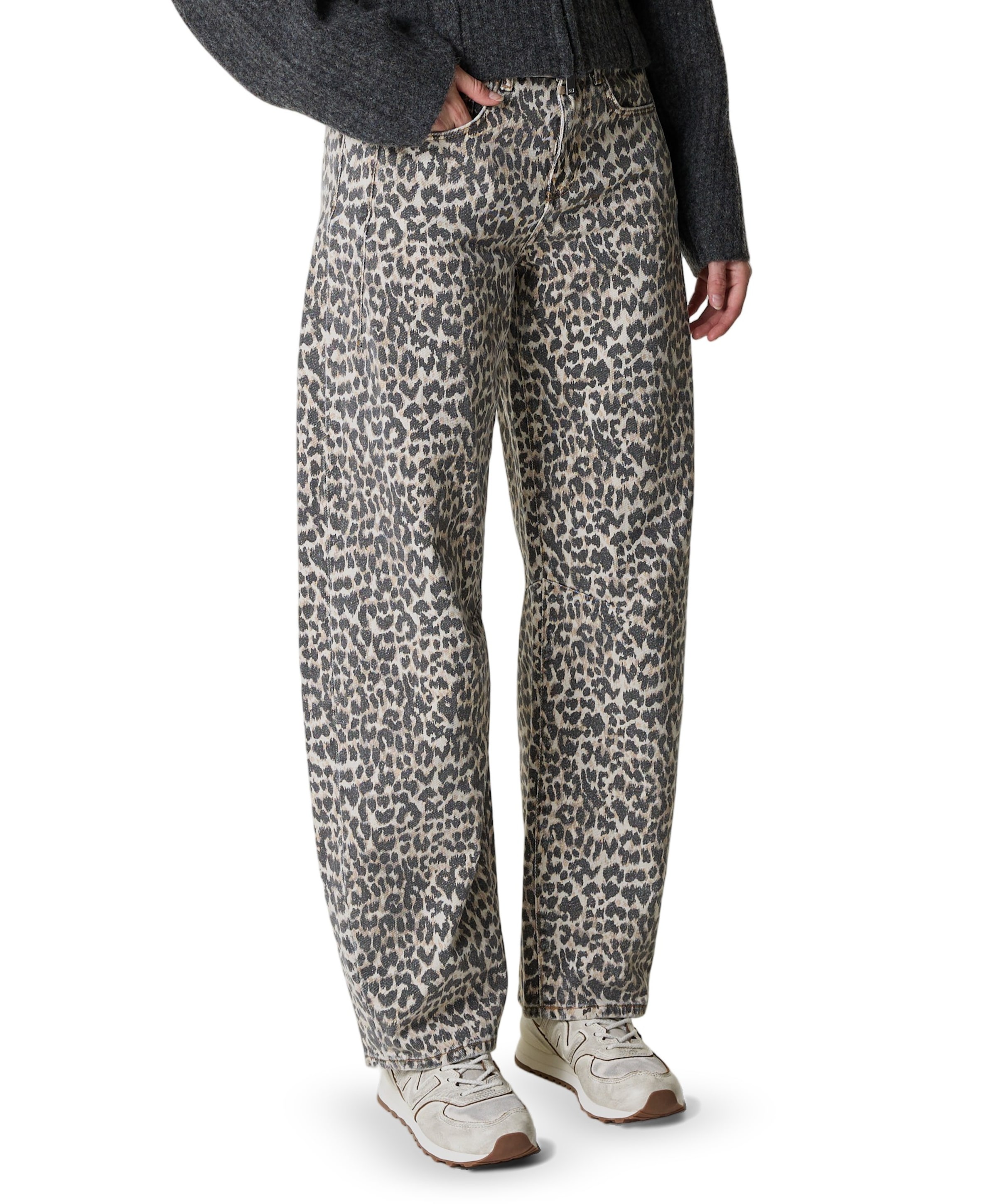 mid waist balloon dames jeans bruin