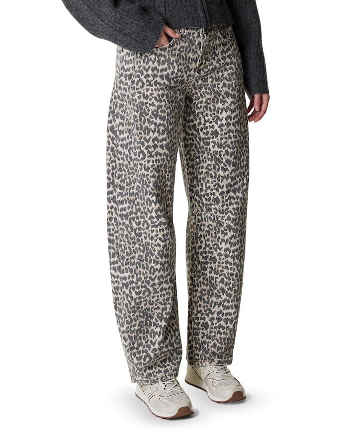mid waist balloon dames jeans bruin