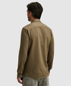 Heren overhemd lange mouw beige