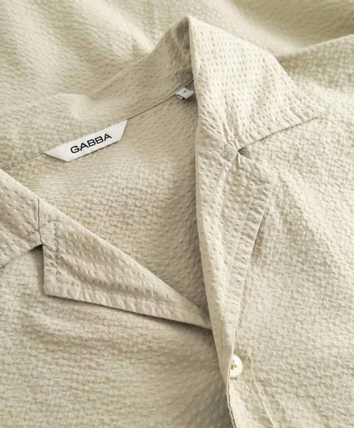 Heren overhemd korte mouw groen