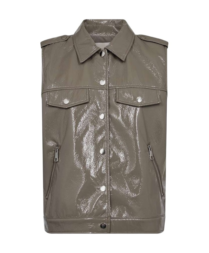Dames gilet beige