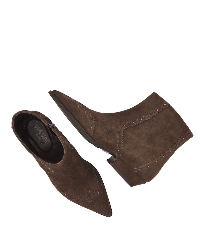 Vive Estelle dames enkellaarzen bruin