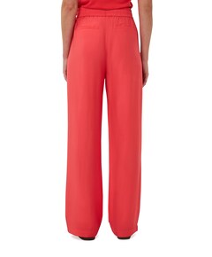 Wide elastic waist slub dames broek rood