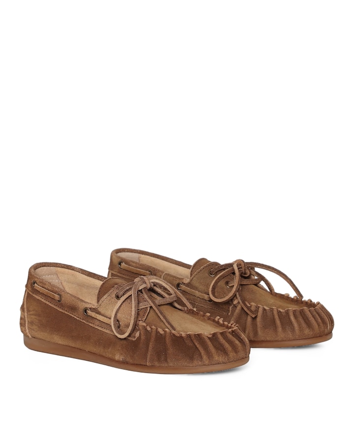 Boat Loafer Wrinkle dames instappers bruin