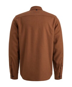 Heren overhemd lange mouw bruin