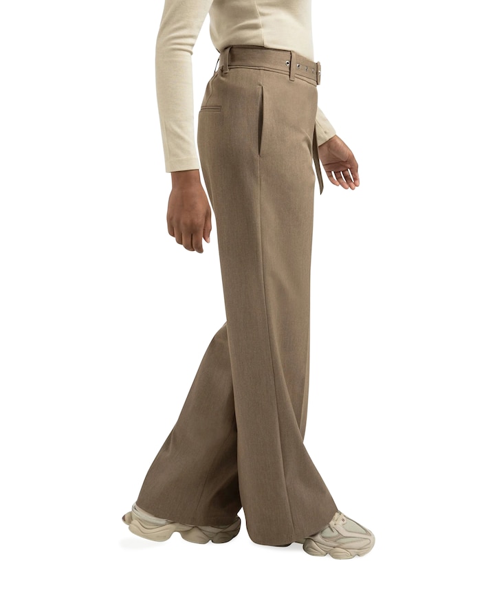 Woven wide leg with broek groen