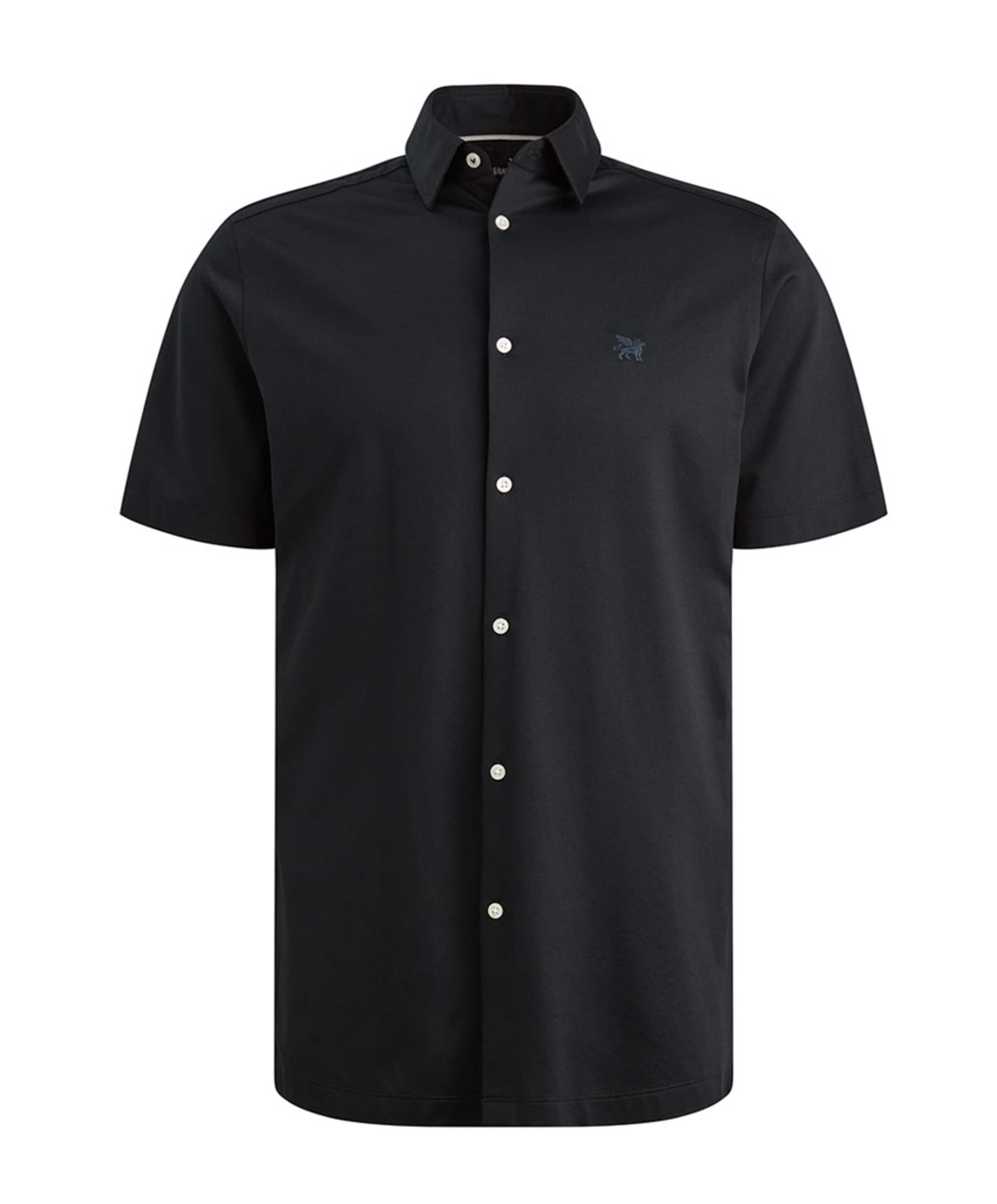 Heren overhemd korte mouw blauw