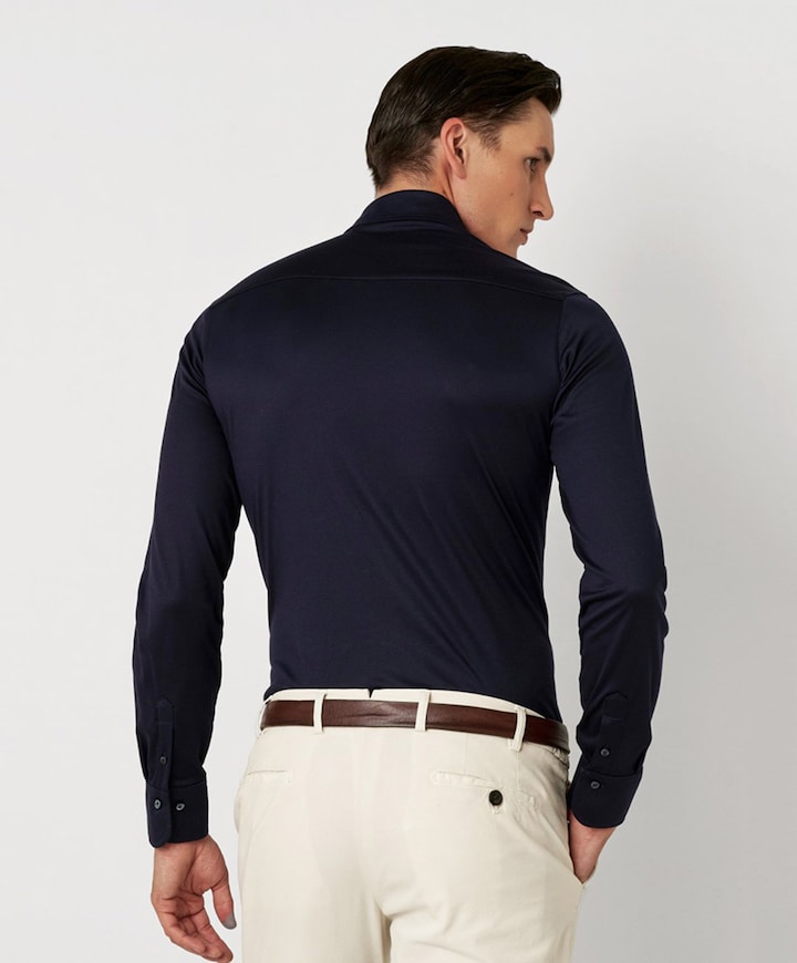 Overhemd lange mouw blauw