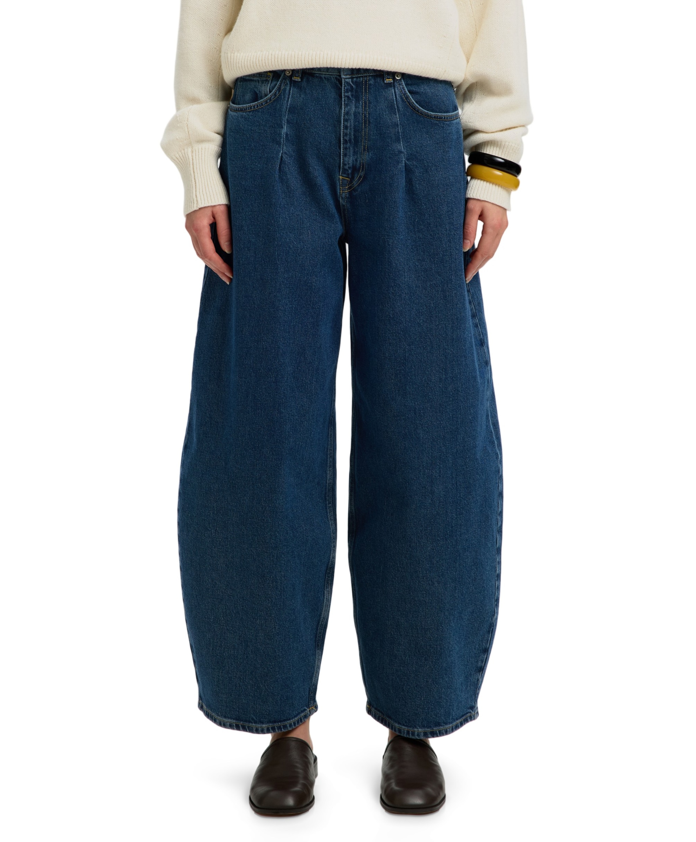 SLWBARREL LOOSE NANET MID BLUE HW J dames jeans blauw