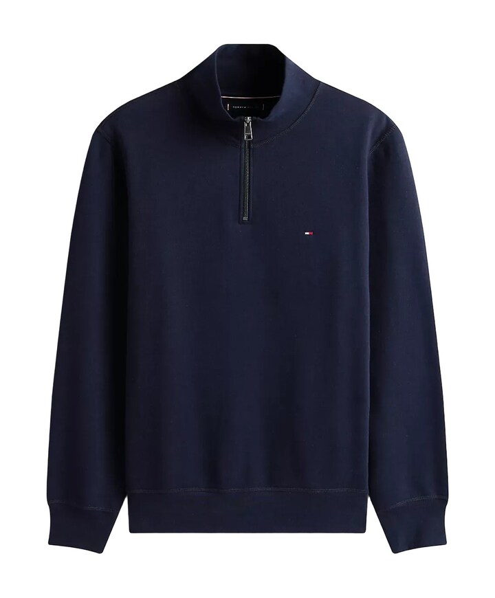 Heren trui met rits blauw