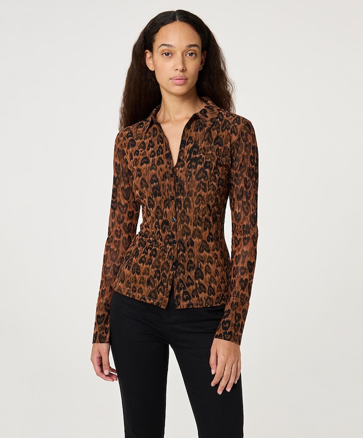 Dames blouse bruin