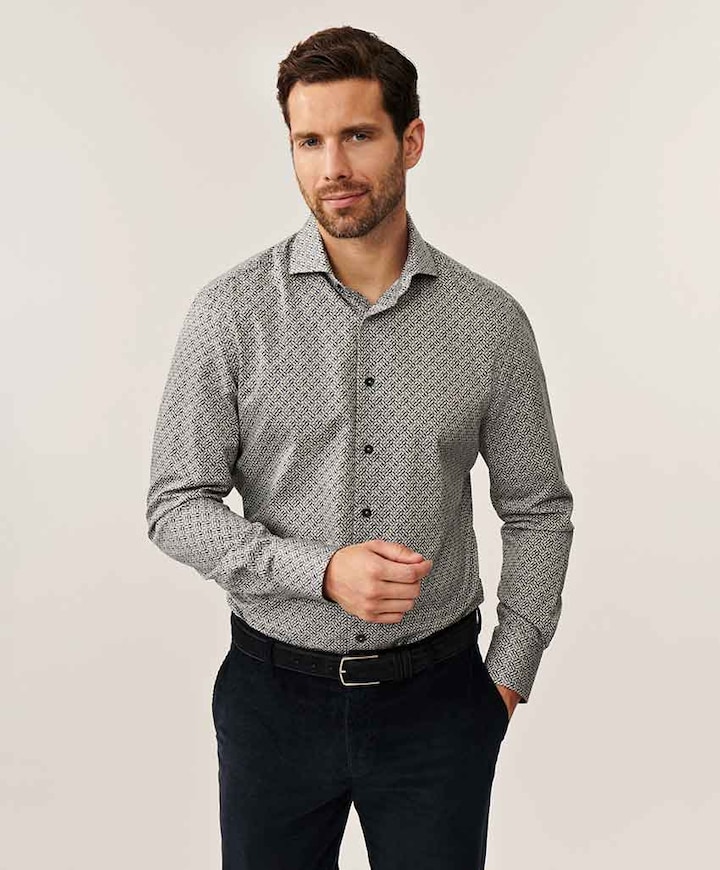 Overhemd lange mouw grijs