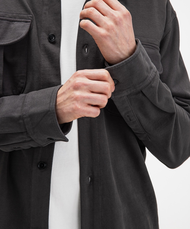 Heren overshirt grijs