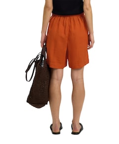 SLFLINNA HW LINEN dames korte broek brique