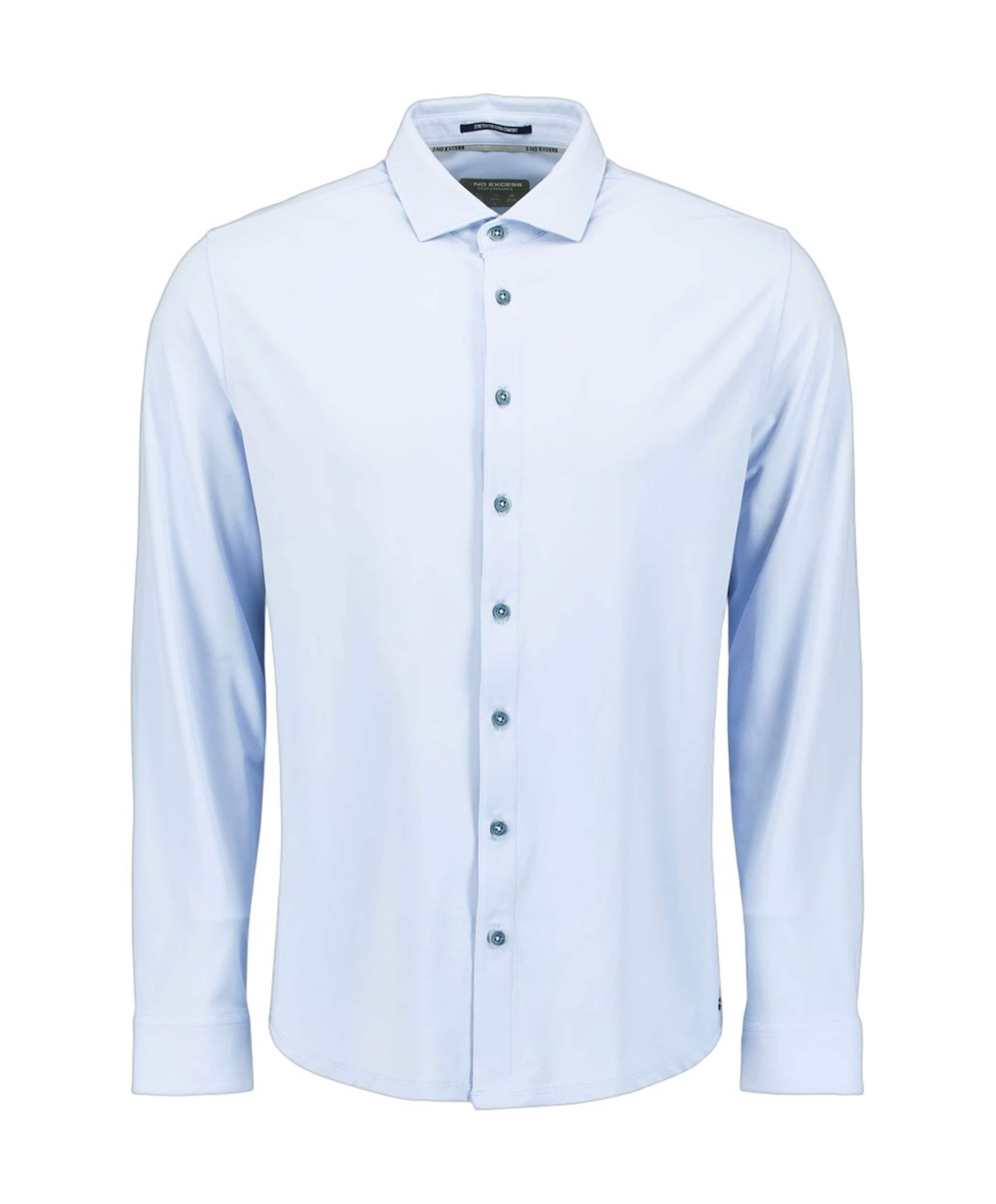 Heren overhemd lange mouw blauw
