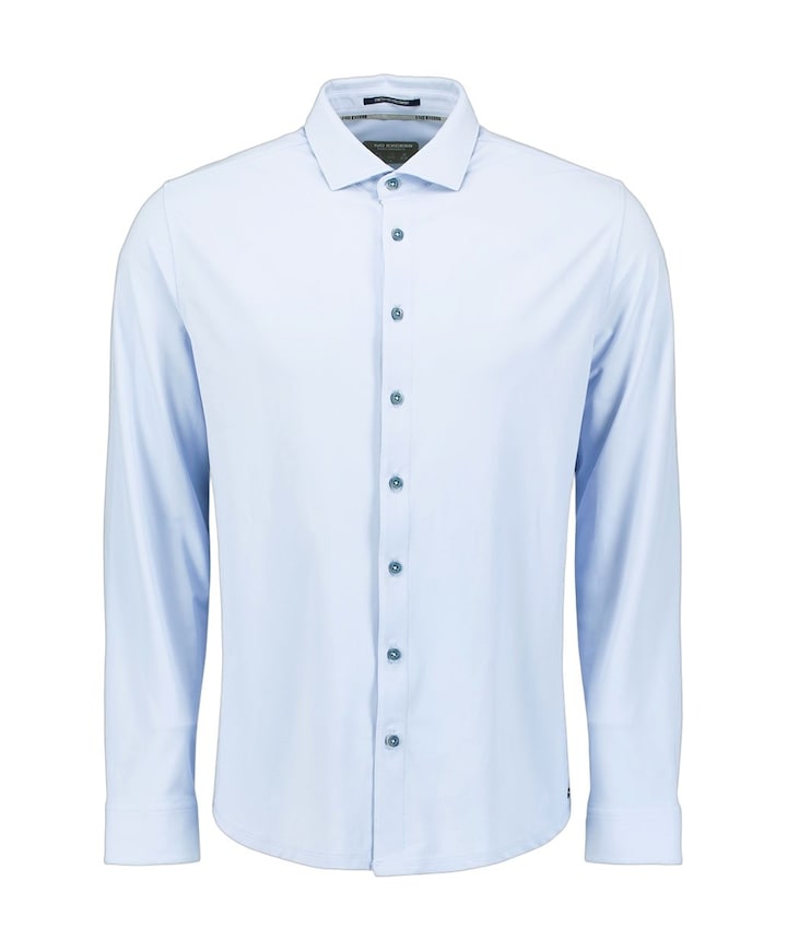 Heren overhemd lange mouw blauw