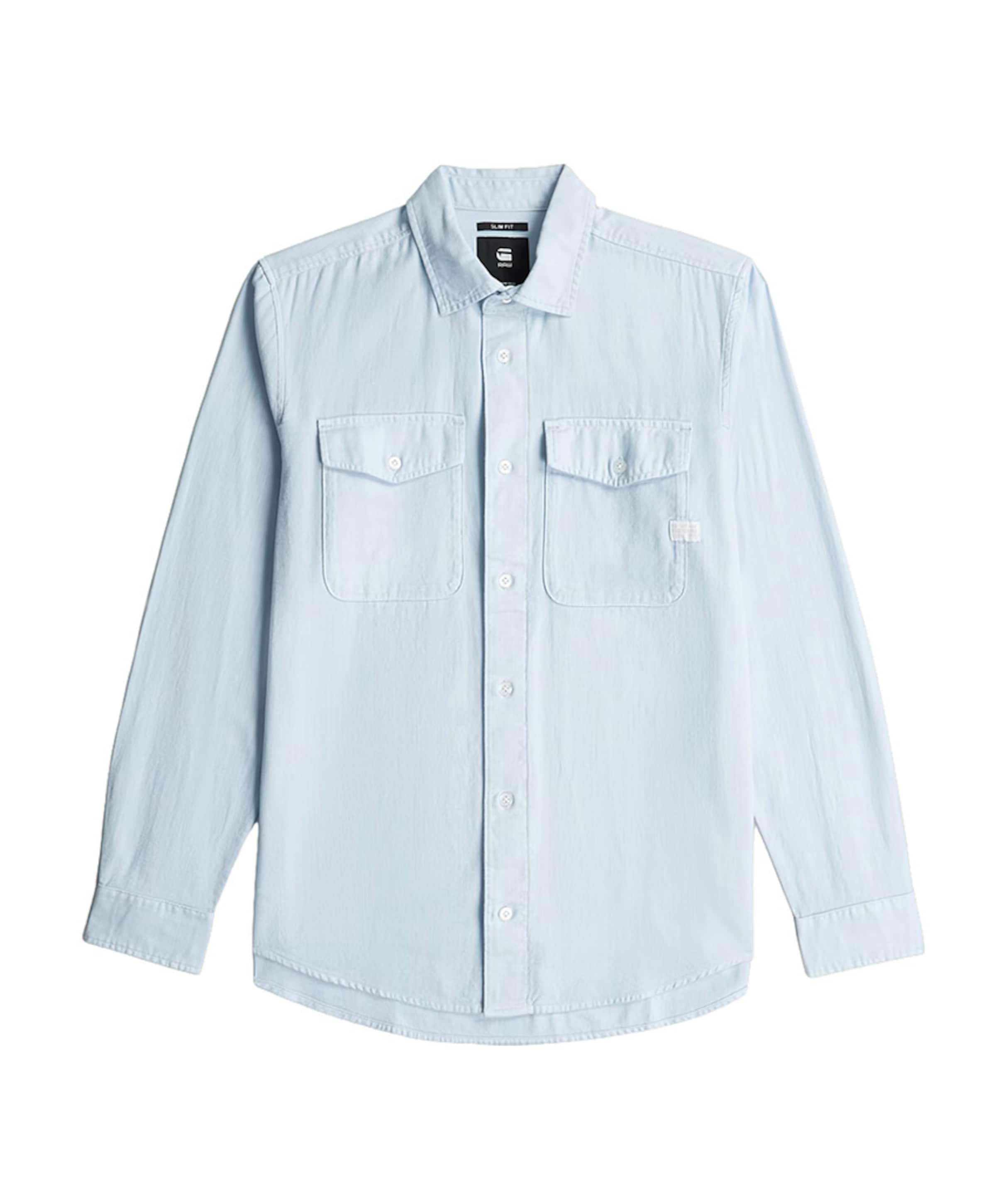 Heren overhemd lange mouw blauw