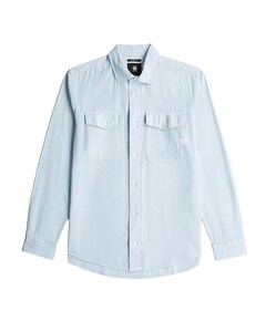 Heren overhemd lange mouw blauw