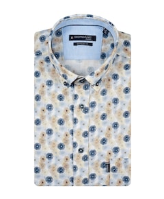 Heren overhemd korte mouw geel