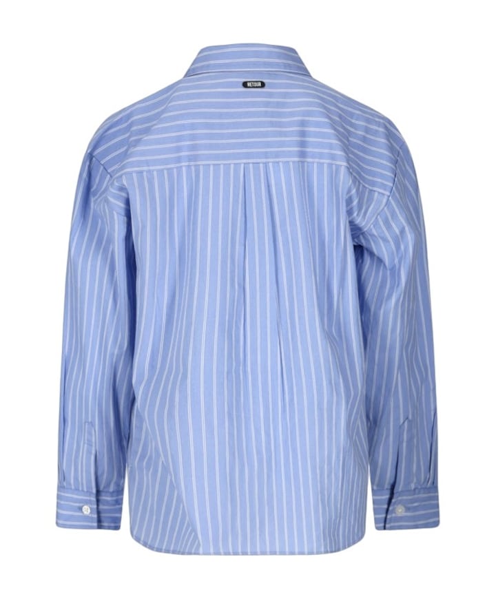 Meisjes blouse lange mouw blauw