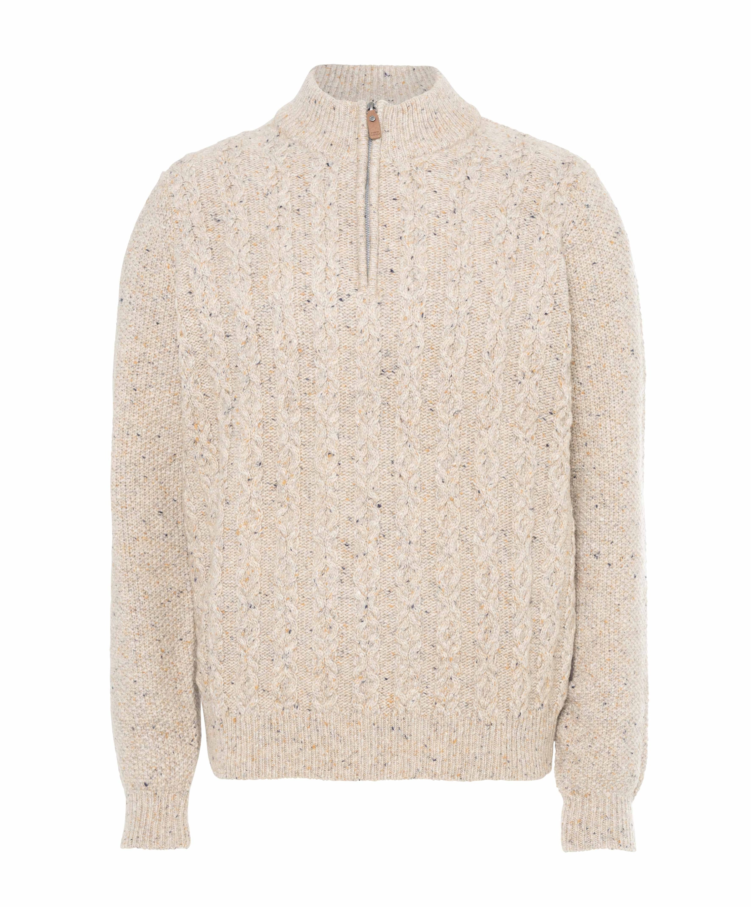 Heren trui met rits beige