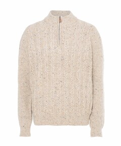 Heren trui met rits beige