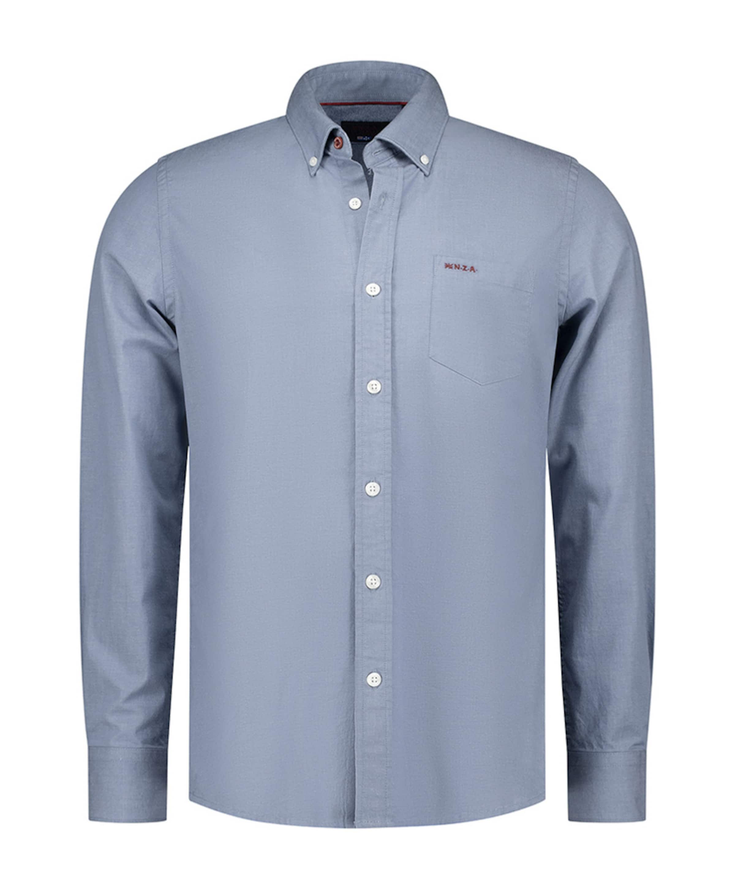 Heren overhemd lange mouw blauw