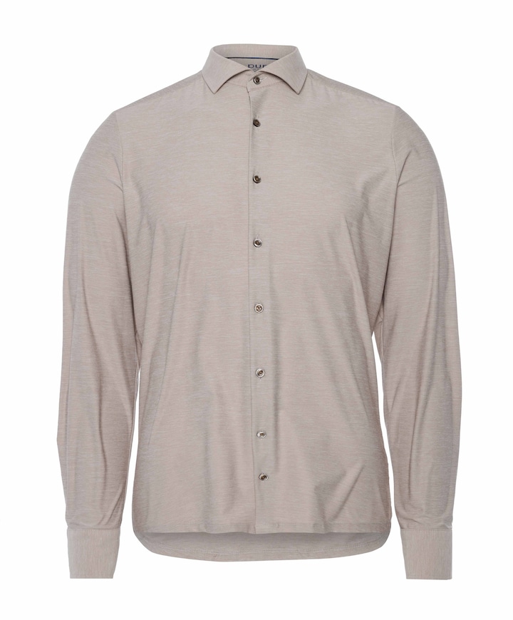 Heren overhemd lange mouw beige