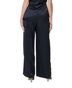 Mila satin dames broek blauw