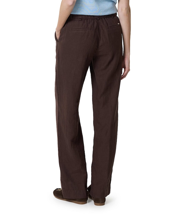 Pia Wide Chic dames broek bruin