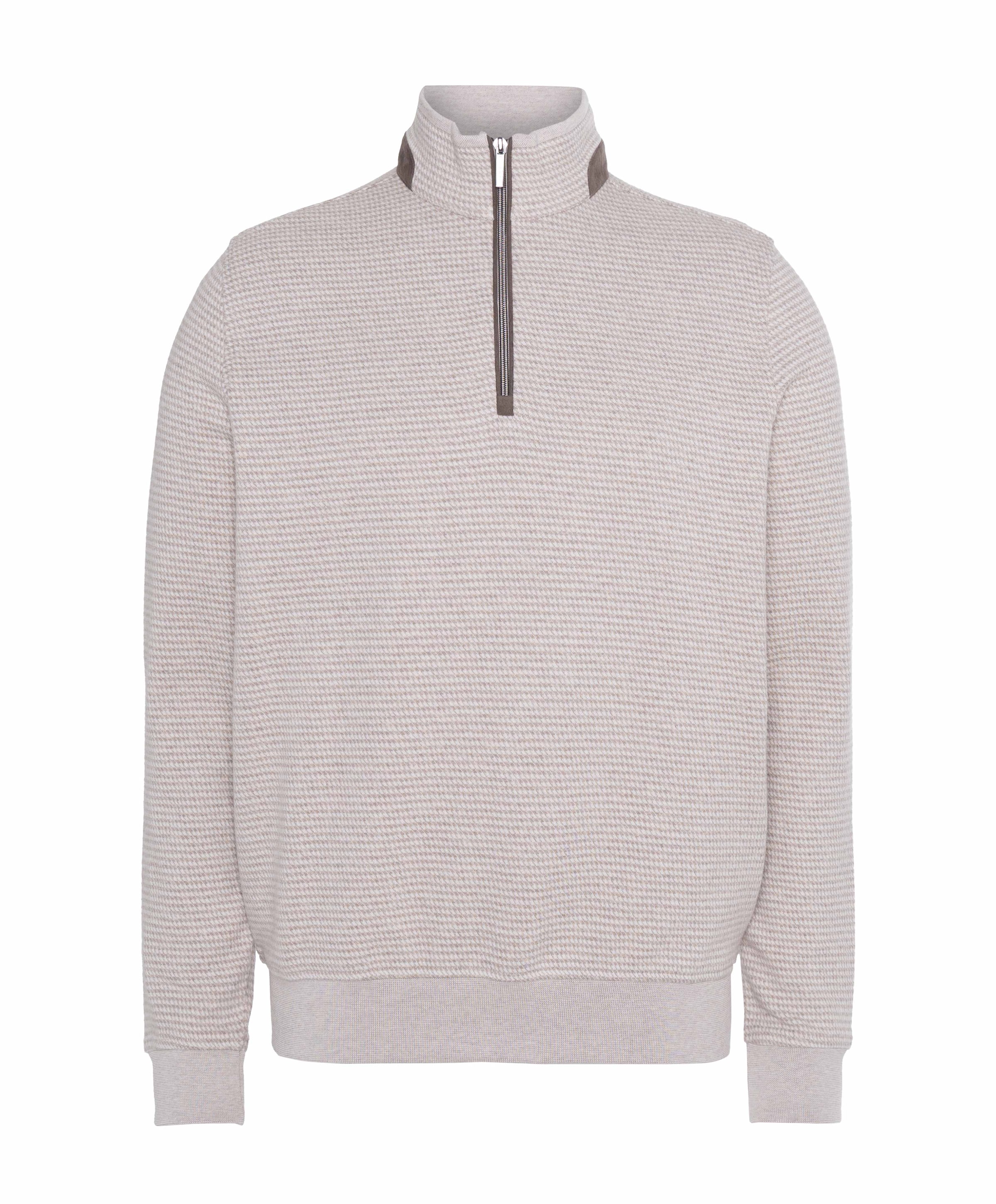 Heren trui met rits beige