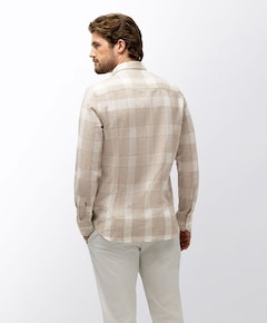 Heren overhemd lange mouw beige