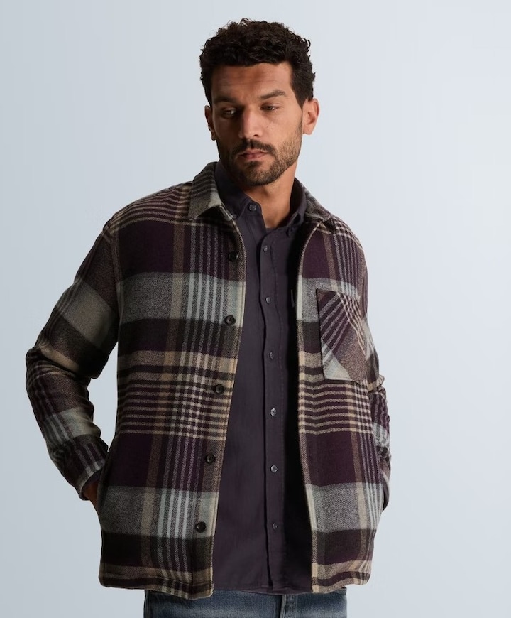 Heren overshirt blauw