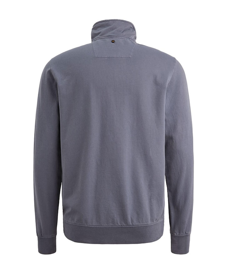 Heren trui met rits blauw
