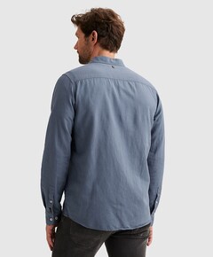 Heren overhemd lange mouw blauw