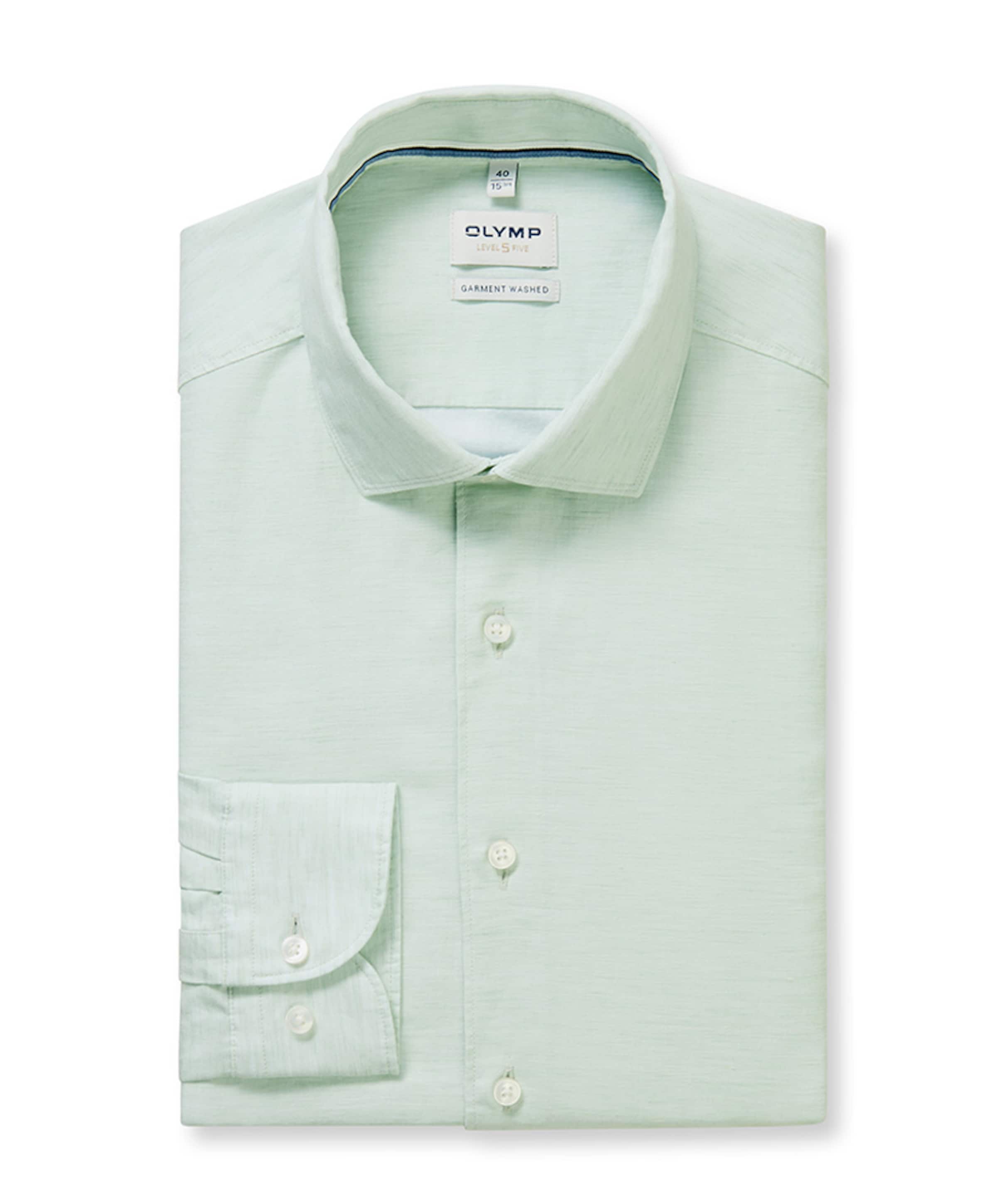 Heren overhemd lange mouw groen