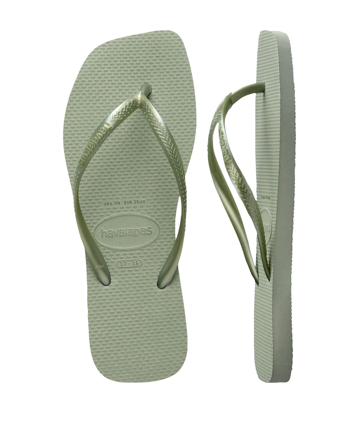 HAV. SLIM SQUARE dames slippers groen