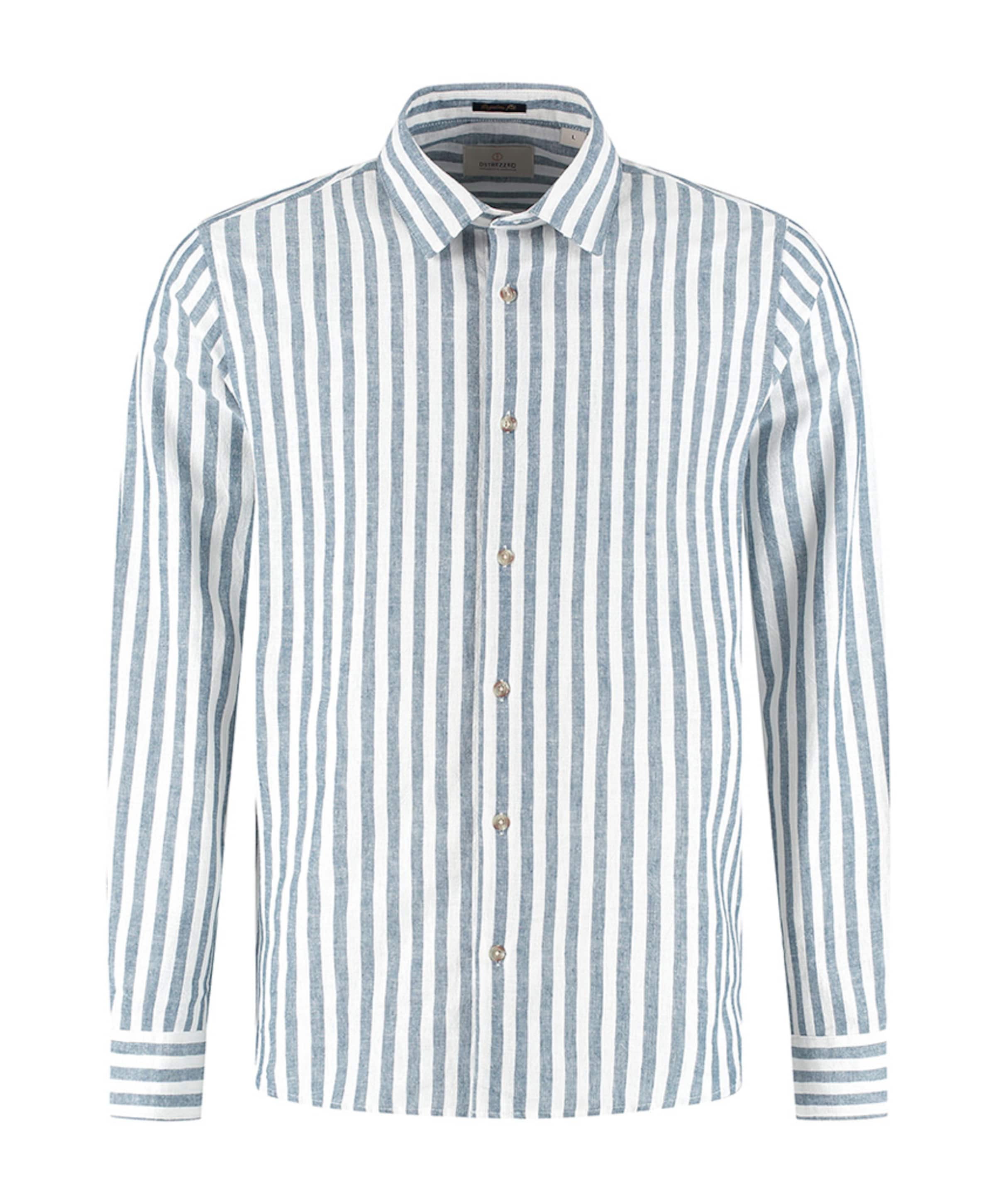 Heren overhemd lange mouw blauw