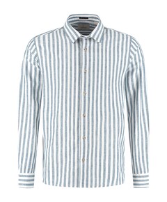 Heren overhemd lange mouw blauw