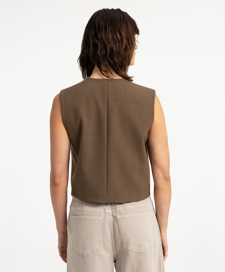 Dames gilet bruin