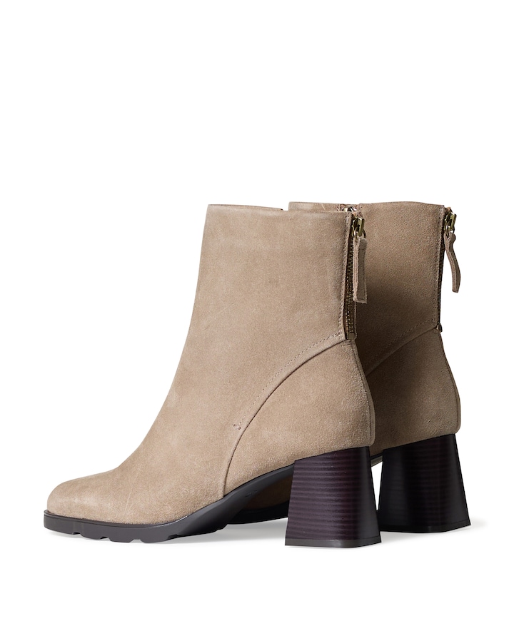 dames enkellaarzen beige
