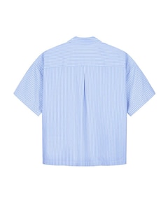 Heren overhemd korte mouw blauw