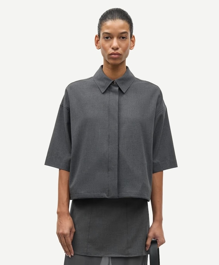 Dames blouse grijs
